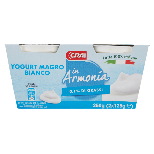 YOGURT BIANCO MAGRO IN ARMONIA CRAI GR. 125 X 2