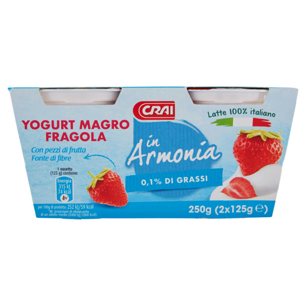 YOGURT MAGRO FRAGOLA IN ARMONIA CRAI GR. 125 X 2
