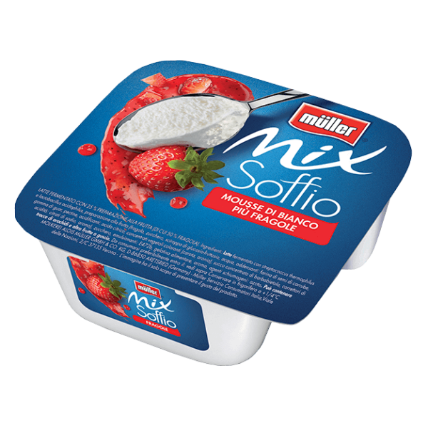 MULLER MIX SOFFIO MOUSSE BIANCO & FRAGOLA GR. 120