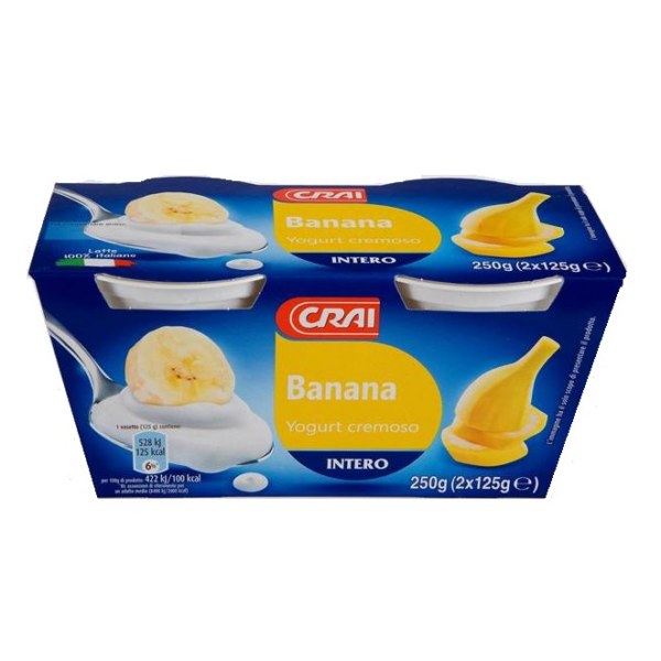 YOGURT CREMOSO INTERO ALLA BANANA CRAI GR. 125 X 2