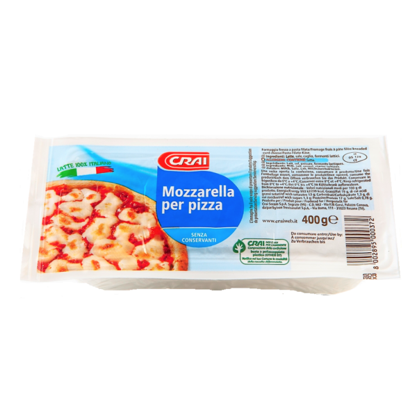 MOZZARELLA PER PIZZA CRAI GR. 400