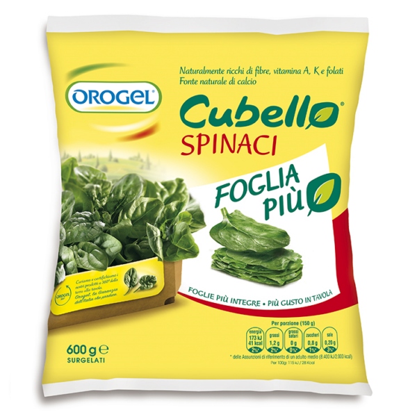 SPINACI CUBELLO FOGLIA PIÚ OROGEL GR. 900