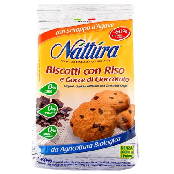 BISCOTTI DI RISO E GOCCE DI CIOCCOLATO BIO NATTURA GR. 250