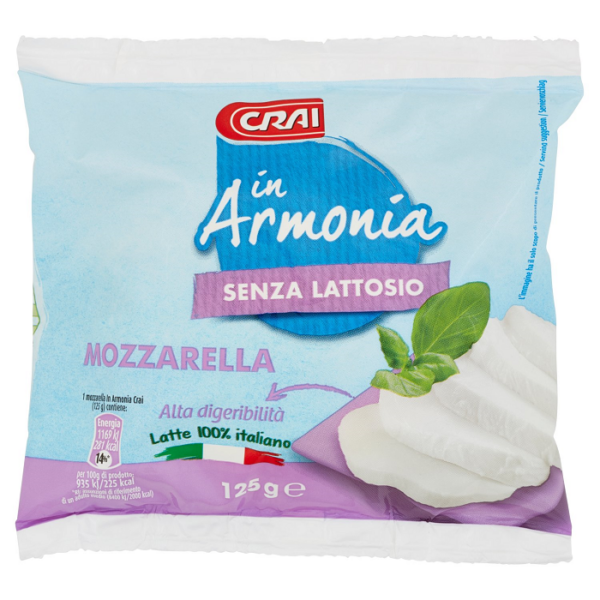 MOZZARELLA SENZA LATTOSIO IN ARMONIA CRAI GR. 125