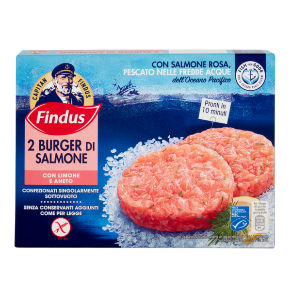 BURGER DI SALMONE ROSA FINDUS GR. 170