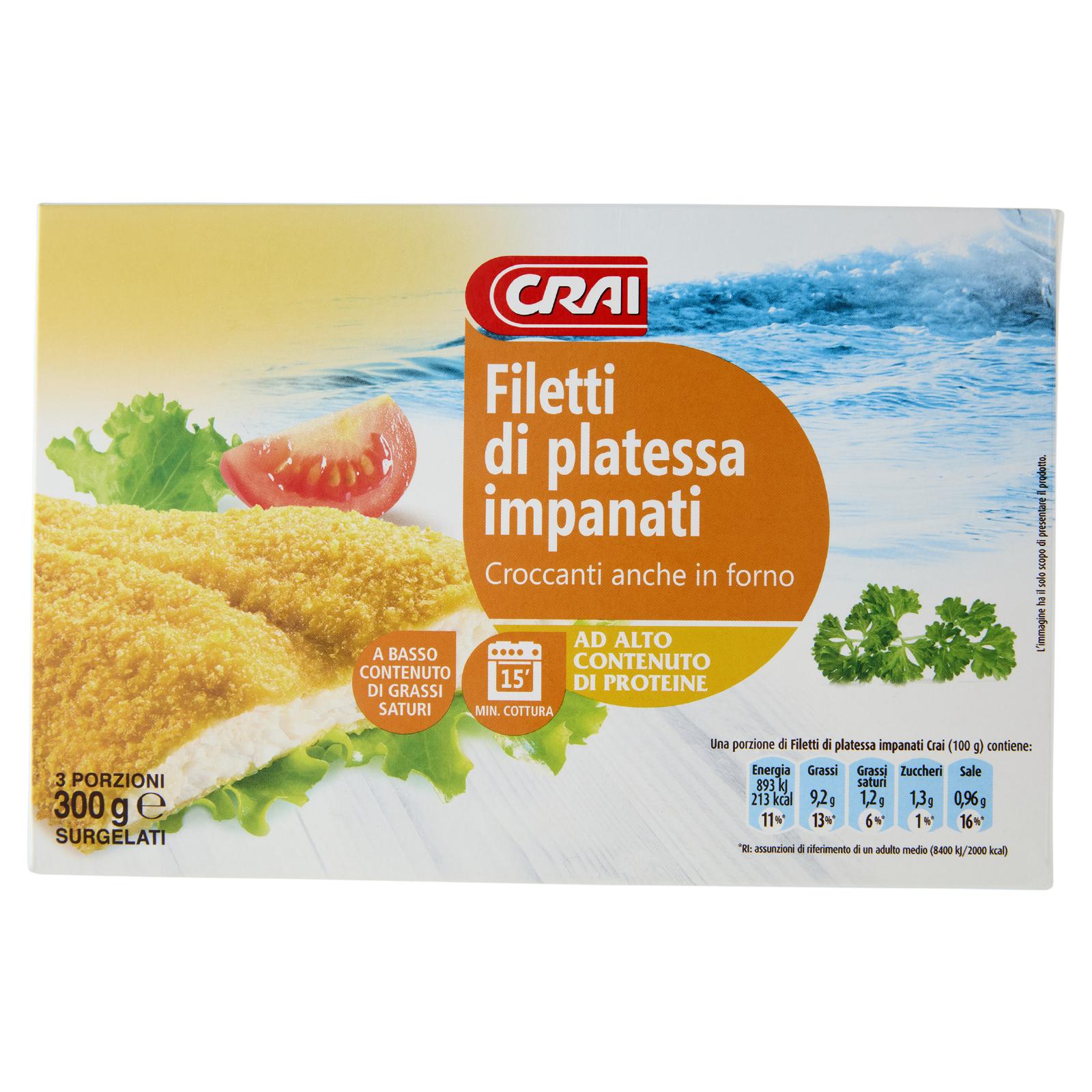 Crai Filetti di Platessa Panati Surgelati 300g
