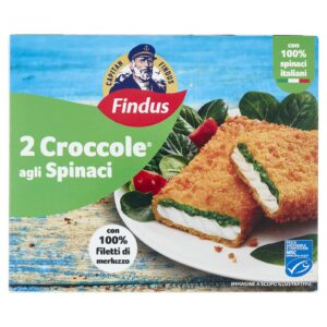 Capitan Findus Croccole agli Spinaci con 100% Filetti di Merluzzo Surgelate 2 Pezzi 200g