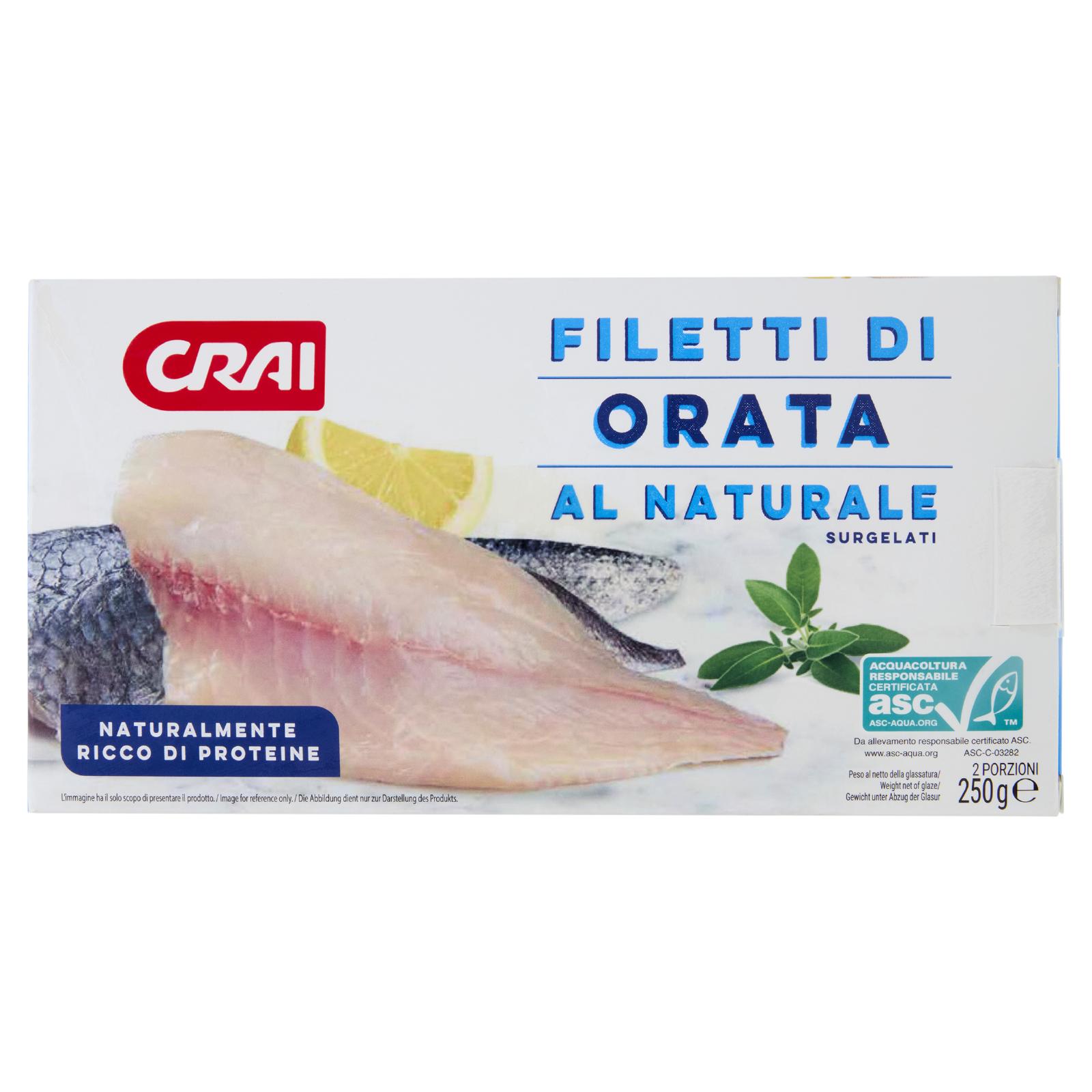 Crai Filetti di Orata al Naturale Surgelati 250g