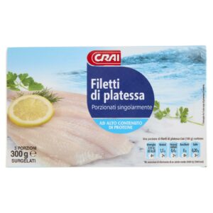 Crai Filetti di Platessa Porzionati Singolarmente Surgelati 3x100g