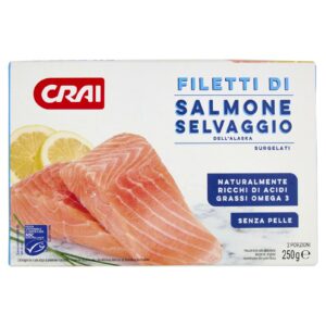 Crai Filetti di Salmone Selvaggio dell'Alaska Surgelati Senza Pelle 2x125g
