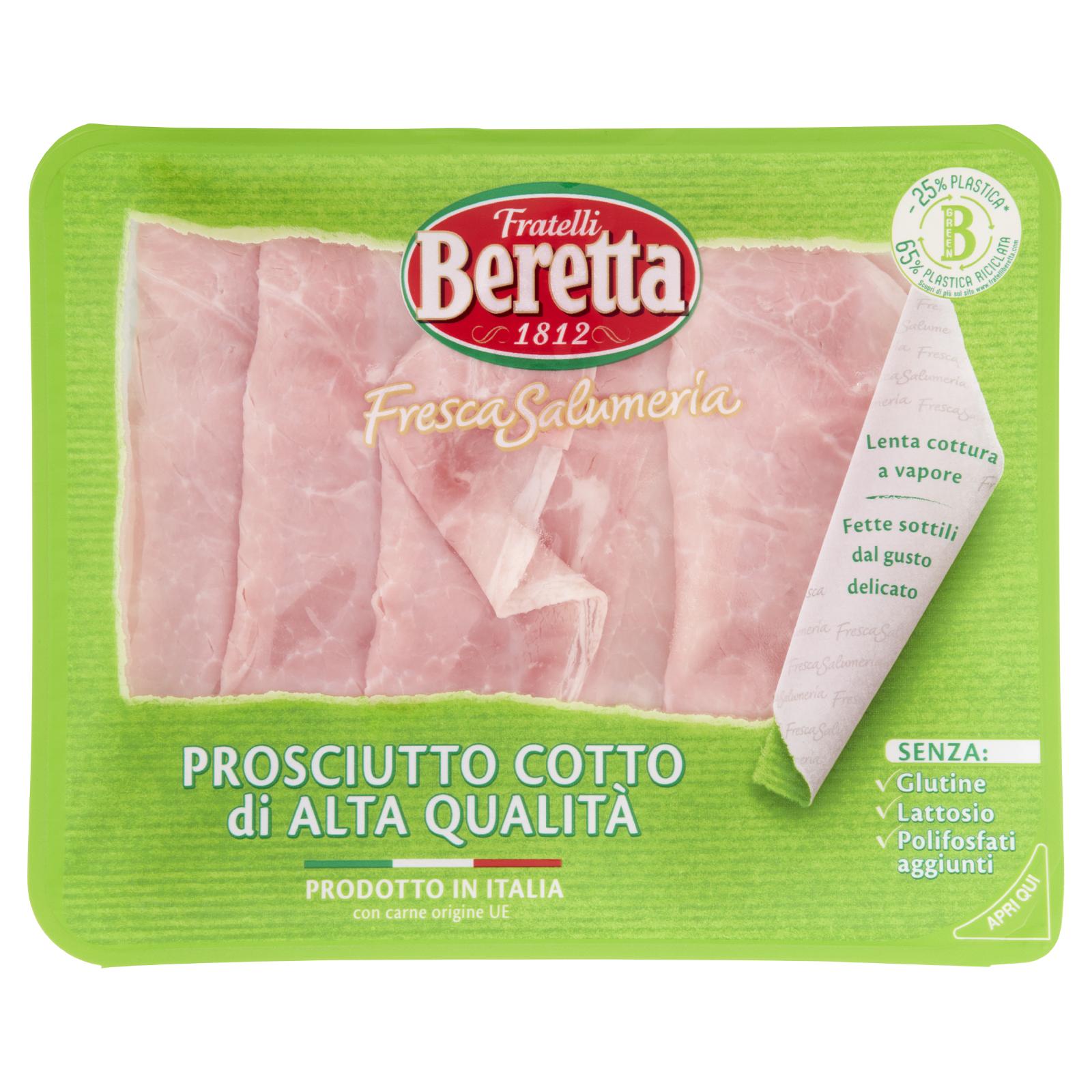 Fratelli Beretta Fresca Salumeria Prosciutto Cotto di Alta Qualità 100g