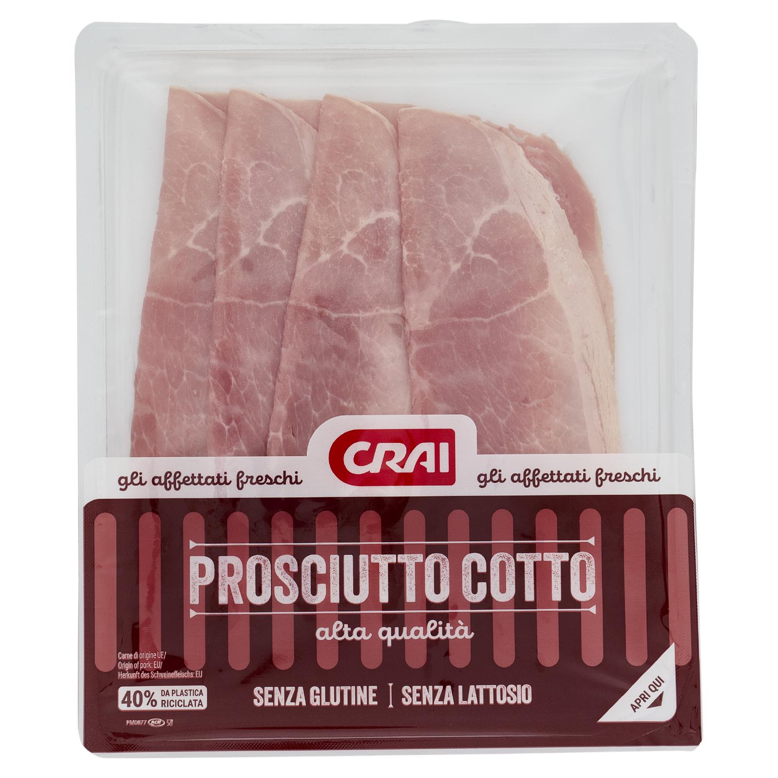 Crai Gli Affettati Freschi Prosciutto Cotto di Alta Qualità 120g