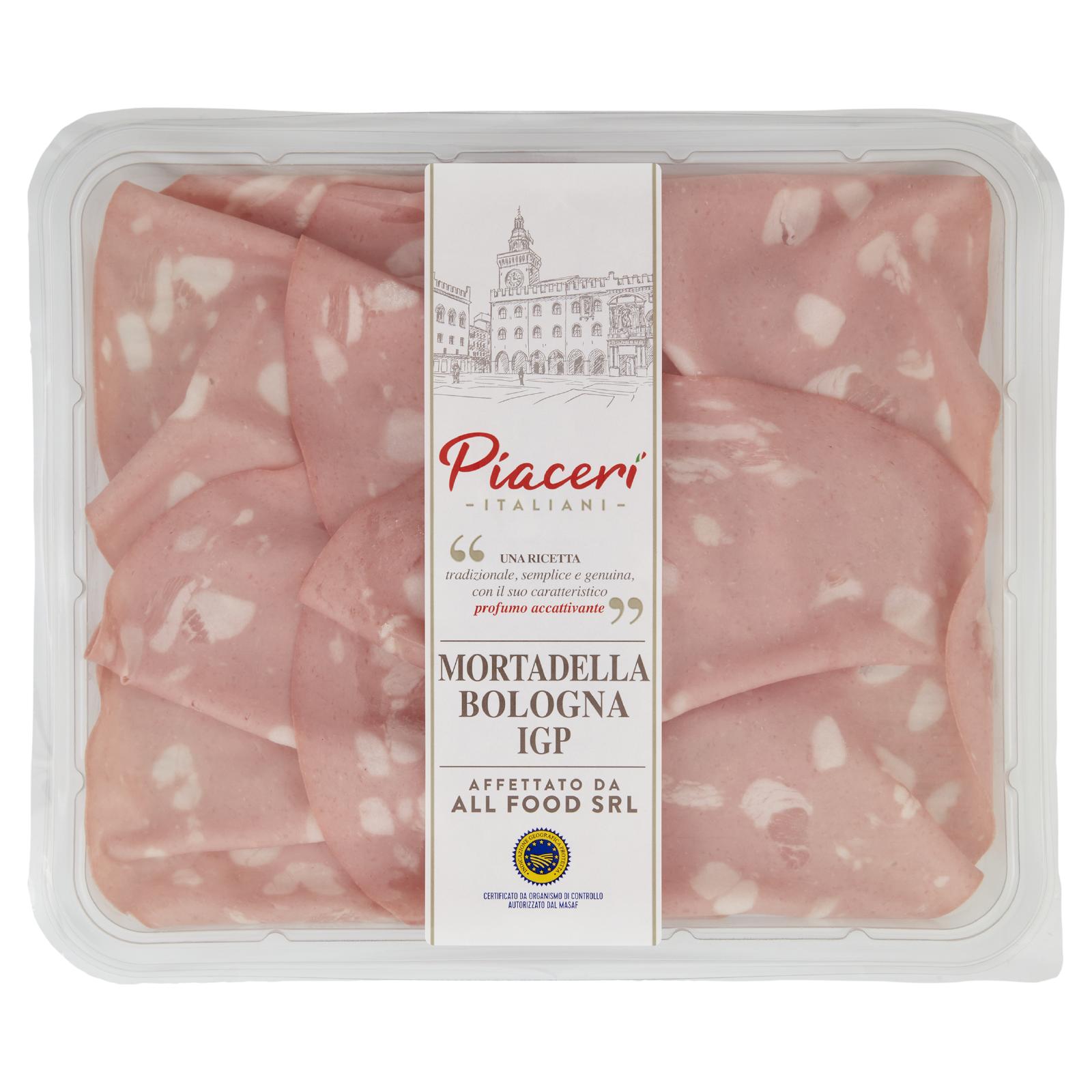 Piaceri Italiani Mortadella Bologna IGP Affettata 100g