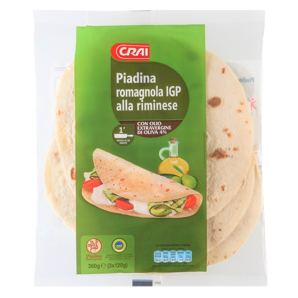 PIADINA ROMAGNOLA IGP IN OLIO EXTRAVERGINE CRAI GR. 360