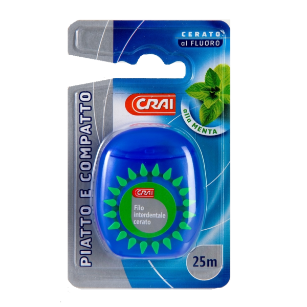 FILO INTERDENTALE ALLA MENTA CON FLUORO CRAI MT. 25
