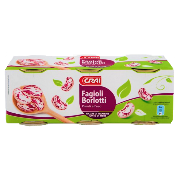FAGIOLI BORLOTTI LATTINA CRAI GR. 200 X 3