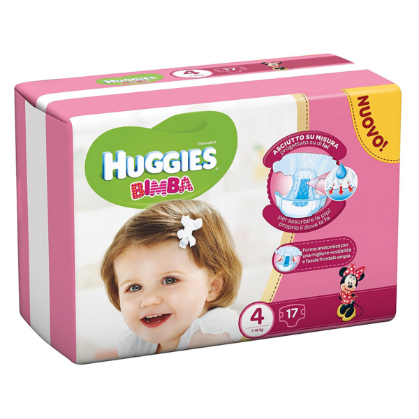 HUGGIES BIMBA 7-18 KG. (N. 4) X 17 PANNOLINI