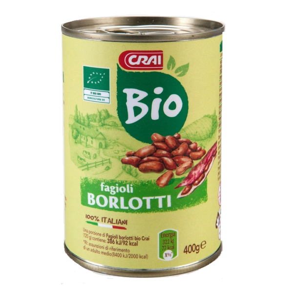 FAGIOLI BORLOTTI BIO 100% ITALIANI CRAI GR. 400