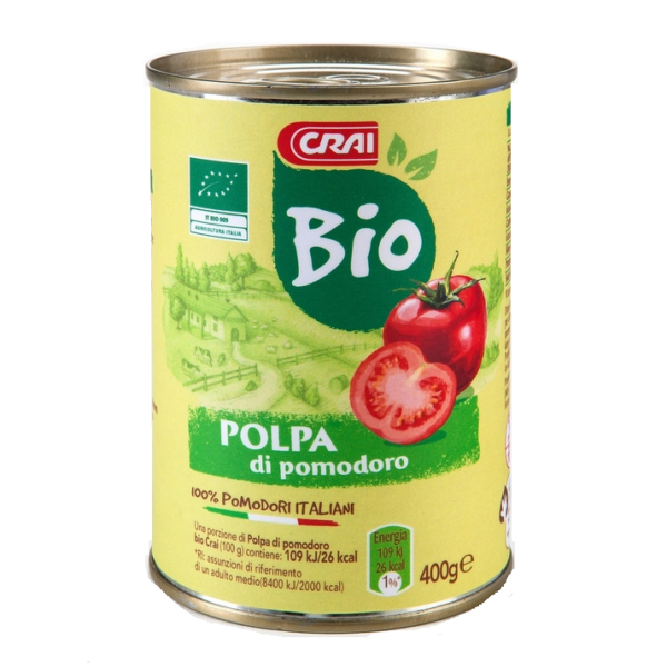POLPA DI POMODORI 100% ITALIANI BIO CRAI GR. 400