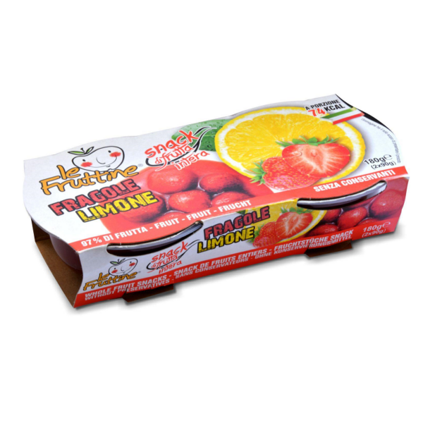POLPA DI FRUTTA FRAGOLA & LIMONE FRUTTINE GR. 90 X 2
