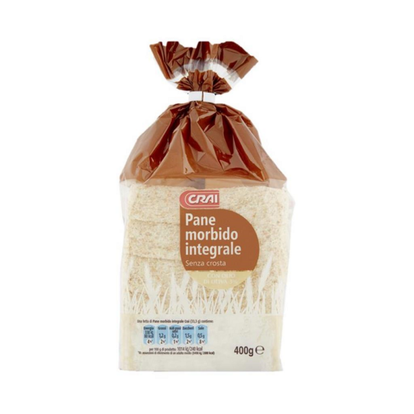 PANE PER TRAMEZZINI MORBIDO INTEGRALE CRAI GR. 400