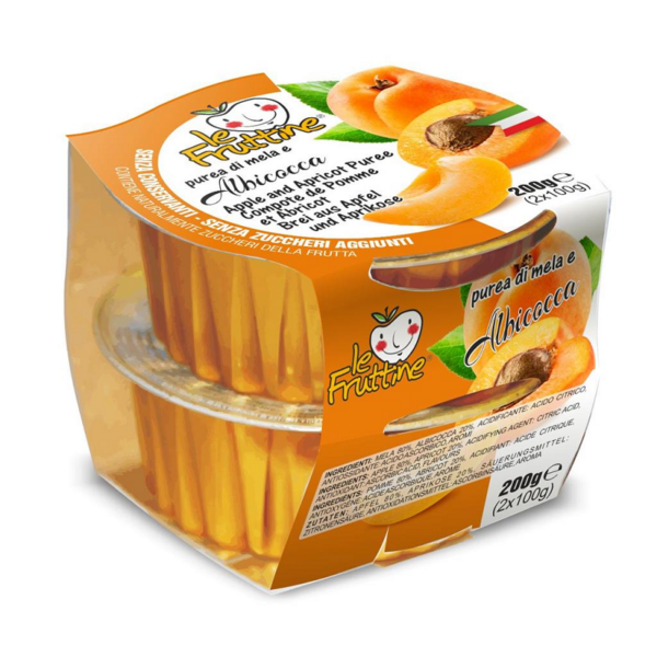 PUREA DI FRUTTA MELA & ALBICOCCA LE FRUTTINE GR. 100 X 2