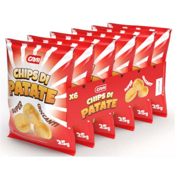 CHIPS DI PATATE CRAI GR. 25 X 6