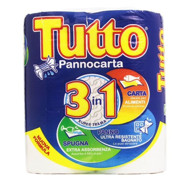TUTTO 3 IN 1 PANNO CARTA X 2 ROTOLI