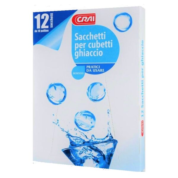 SACCHETTI PER CUBETTI DI GHIACCIO CRAI X 12