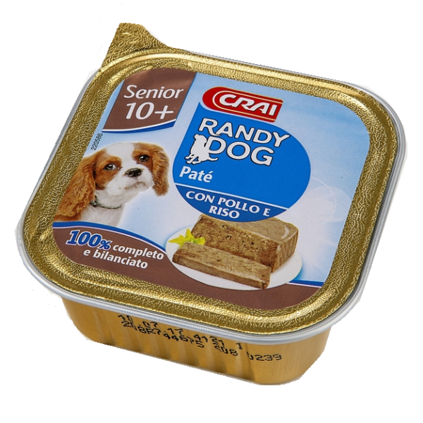 PATÈ SENIOR POLLO E RISO RANDY DOG GR. 150