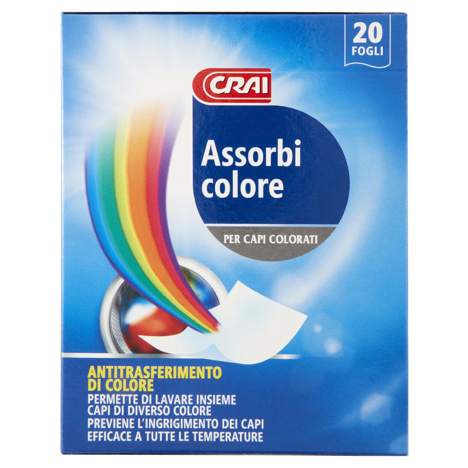 CRAI ASSORBI COLORE PER CAPI COLORATI 20 PZ