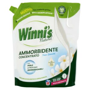 WINNI S AMMORBIDENTE LAVATRICE IPOALLERGENICO CONCENTRATO ECOFORMATO 50 LAVAGGI FRAGRANZA FIORI BIANCHI CON PERLE DI PROFUMO BIODEGRADABILI 1250 ML