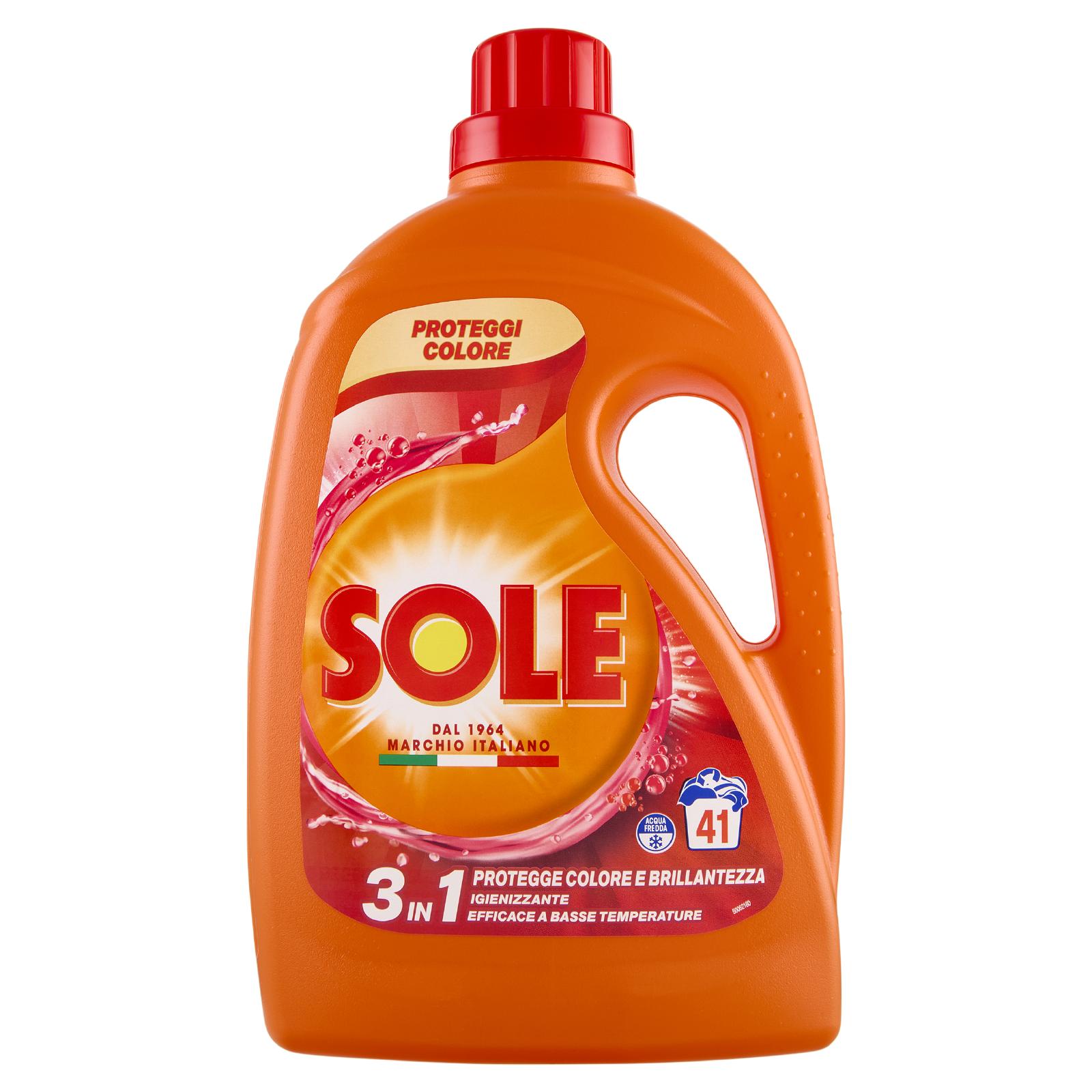 SOLE DETERSIVO LIQUIDO BUCATO LAVATRICE PROTEGGI COLORE 41 LAVAGGI LT 1,845