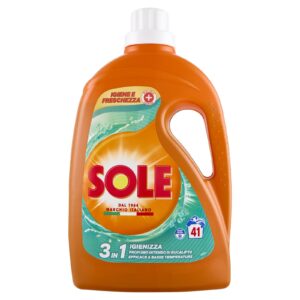 SOLE DETERSIVO LAVATRICE IGIENE E FRESCHEZZA 41 LAVAGGI, FORMULA IGIENIZZANTE, DETERSIVO LAVATRICE LIQUIDO IGIENE E FRESCHEZZA RIMUOVE LE MACCHIE A BASSE TEMPERATURE