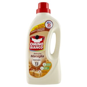OMINO BIANCO - DETERSIVO LAVATRICE LIQUIDO, 35 LAVAGGI, RISPETTA COLORI E TESSUTI, FRESCO PROFUMO CON ESSENZA CUORE DI MARSIGLIA, 1400 ML
