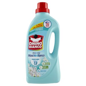 OMINO BIANCO - DETERSIVO LAVATRICE LIQUIDO, 35 LAVAGGI, RISPETTA COLORI E TESSUTI, FRESCO PROFUMO CON ESSENZA DI MUSCHIO BIANCO, 1400 ML