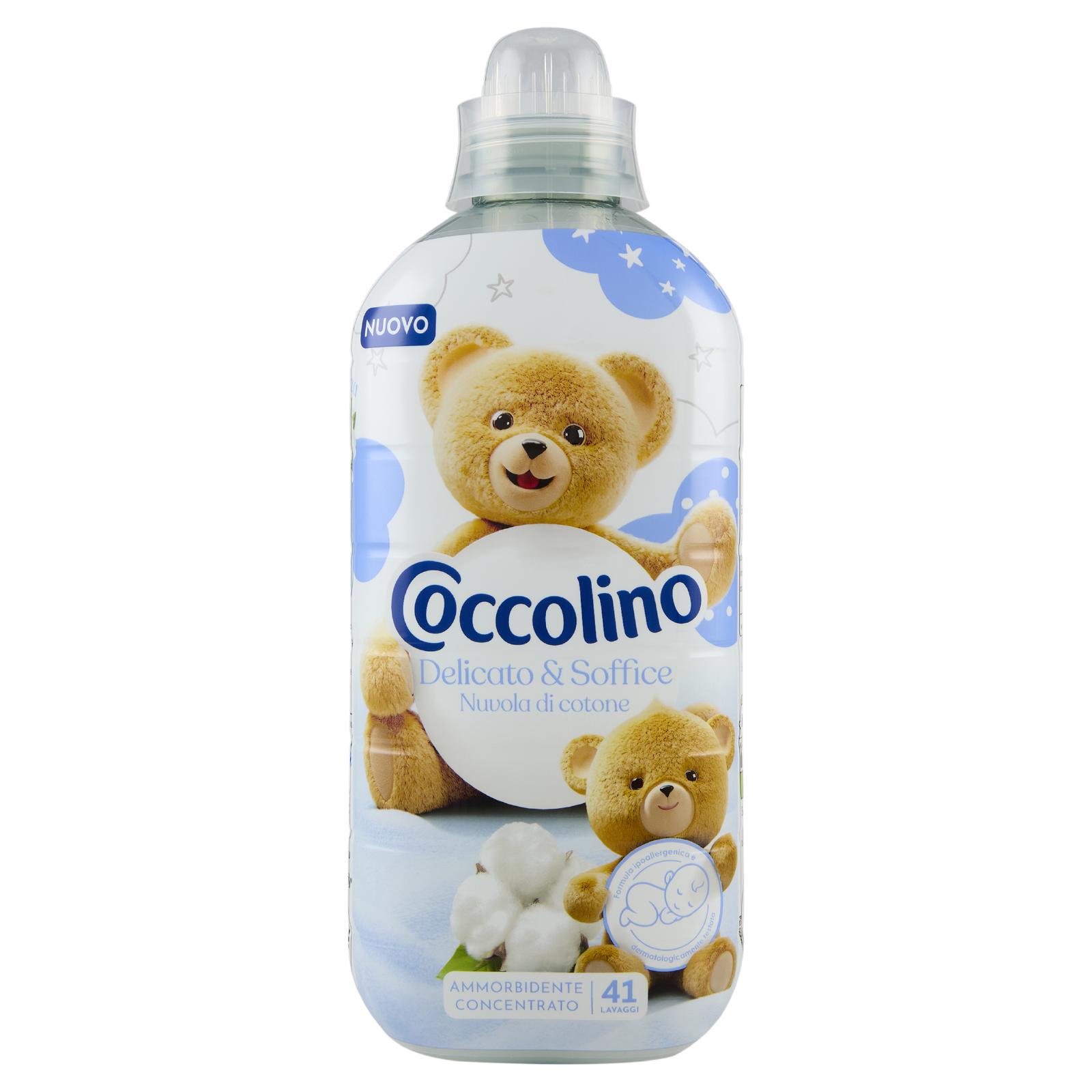 COCCOLINO AMMORBIDENTE CONCENTRATO DELICATO E SOFFICE, AMMORBIDENTE LAVATRICE IPOALLERGENICO E DERMATOLOGICAMENTE TESTATO, FORMATO FINO A 42 LAVAGGI, 980 ML