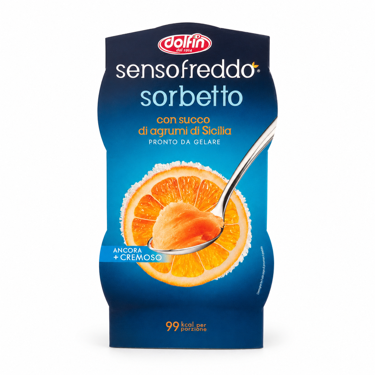 SORBETTO SENSO FREDDO CON SUCCO DI FRUTTA AGRUMI DI SICILIA PRONTO DA GELARE DOLFIN 2 X 100 ML