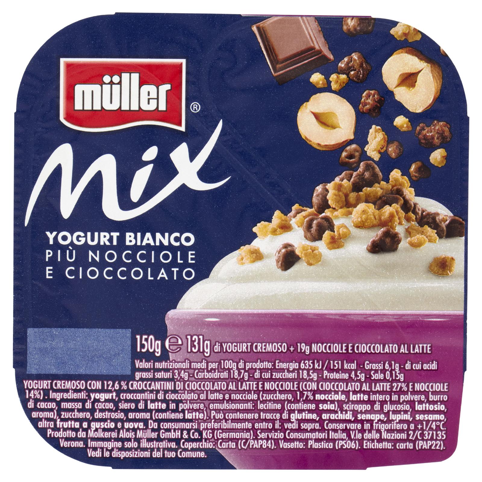 Müller Mix Bianco + Nocciole e Cioccolato 150g
