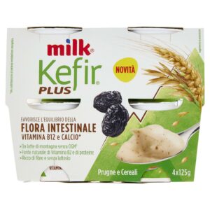 MILK KEFIR PLUS FLORA INTESTINALE PRUGNE E CEREALI 4 X 125 G