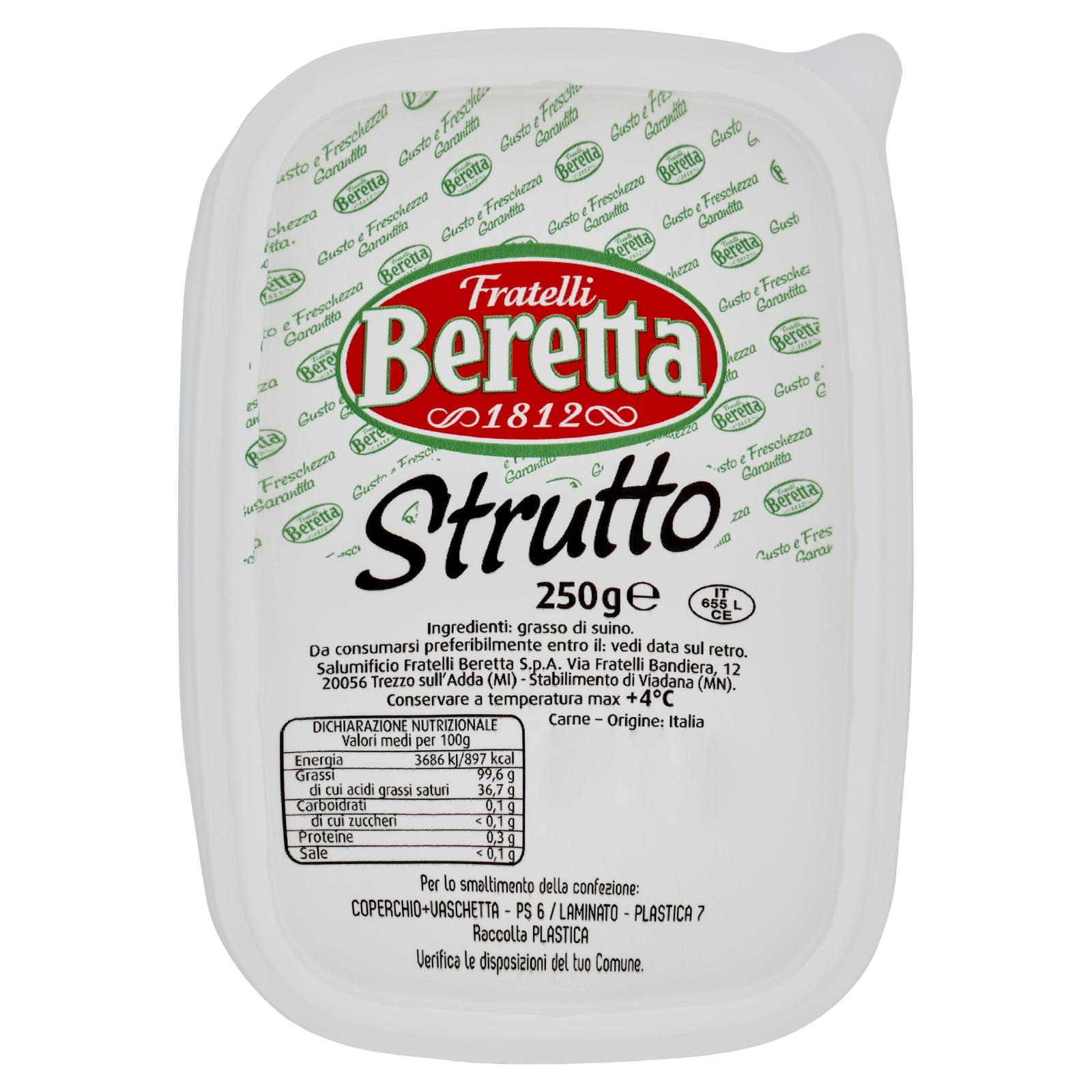 Fratelli Beretta Strutto in Vaschetta 250g