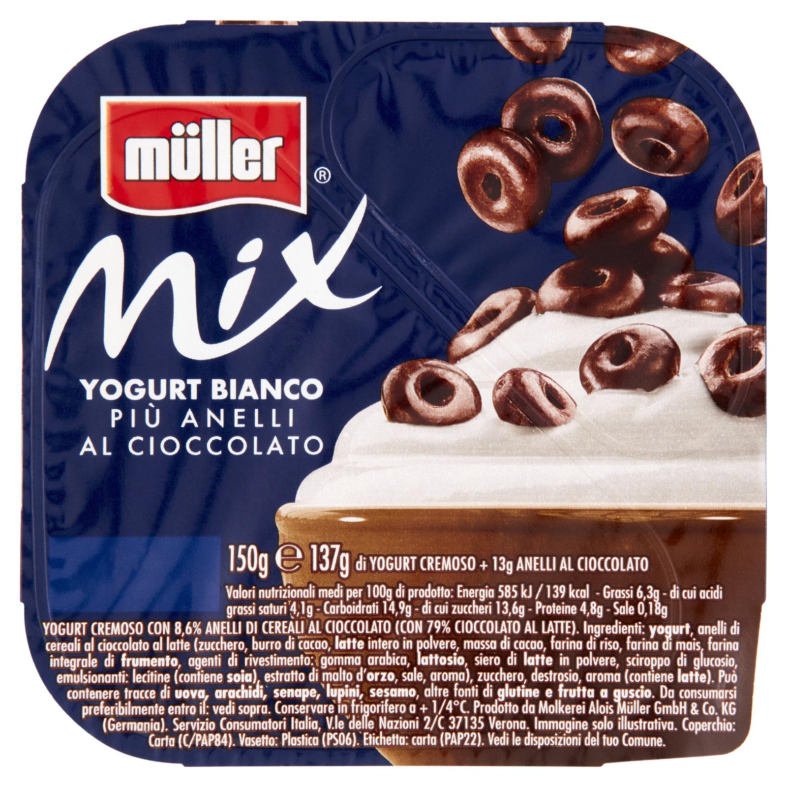 Müller Mix Bianco + Anelli al Cioccolato 150g