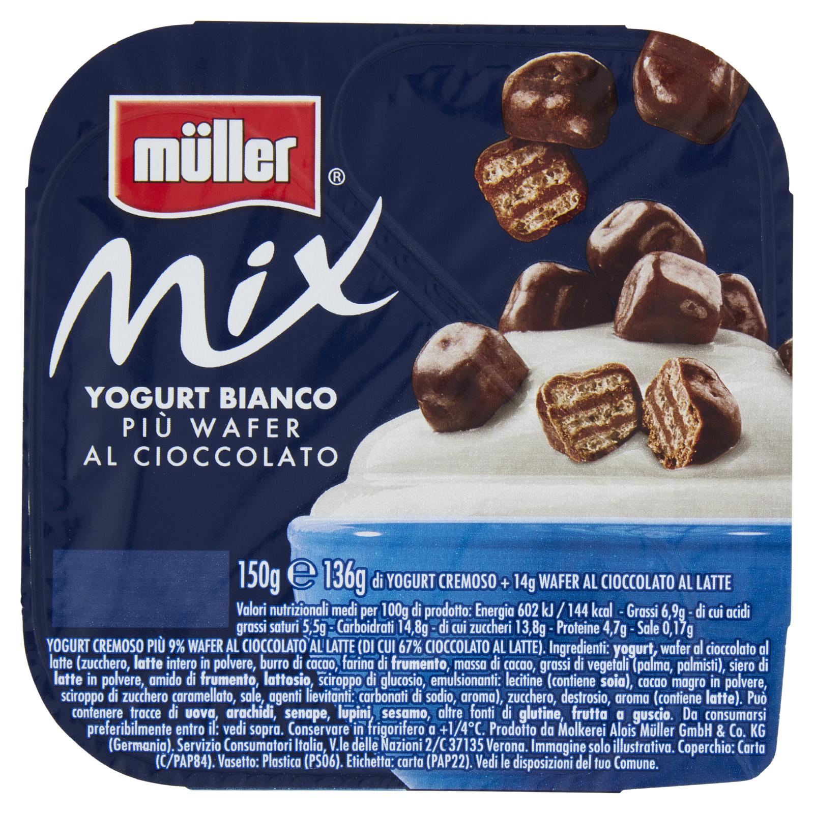 Müller Mix Bianco + Wafer al Cioccolato 150g