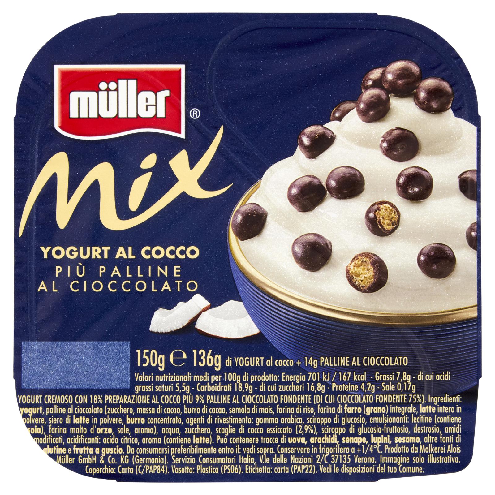 Müller Mix Cocco + Palline al Cioccolato 150g