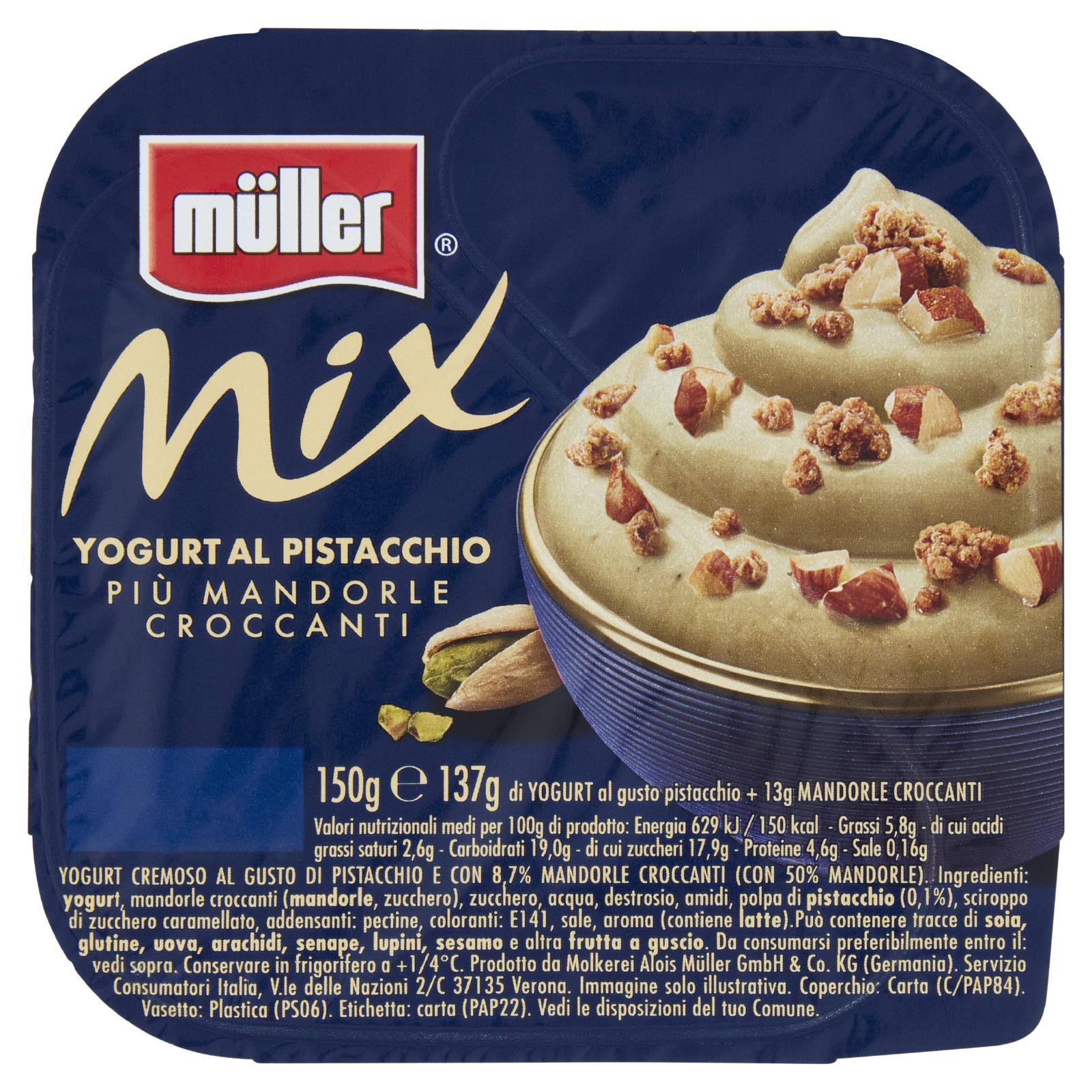 Müller Mix Yogurt al Pistacchio con Mandorle Croccanti 150 g