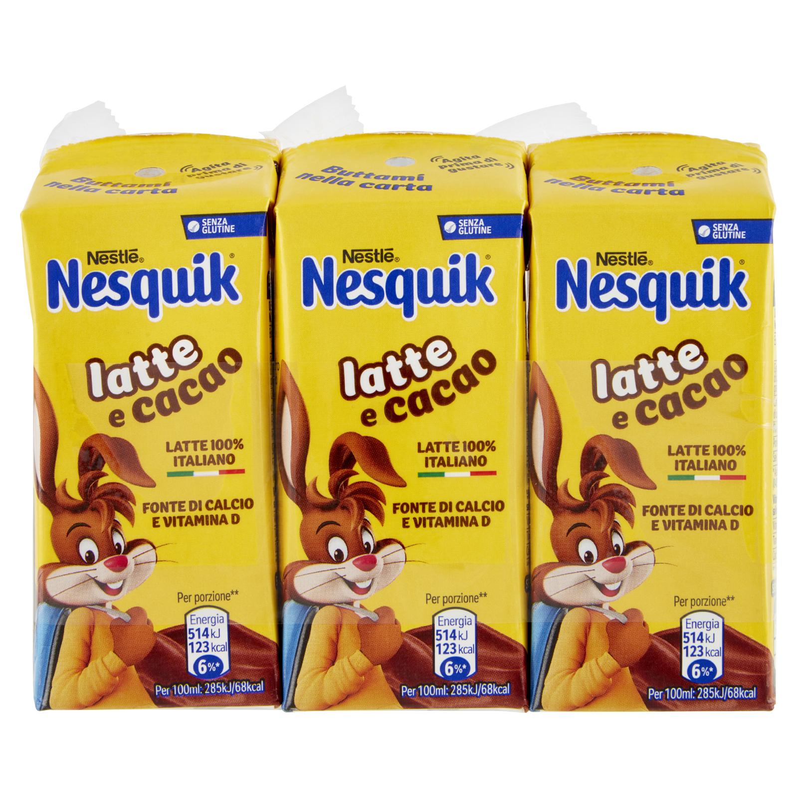 Nesquik Pronto da Bere Latte e Cacao 3×180ml