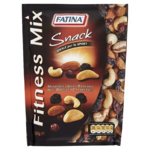 Fatina Snack Fitness Mix Sport con Mandorle, Anacardi, Noci del Brasile, Cranberries e Uvetta 150g