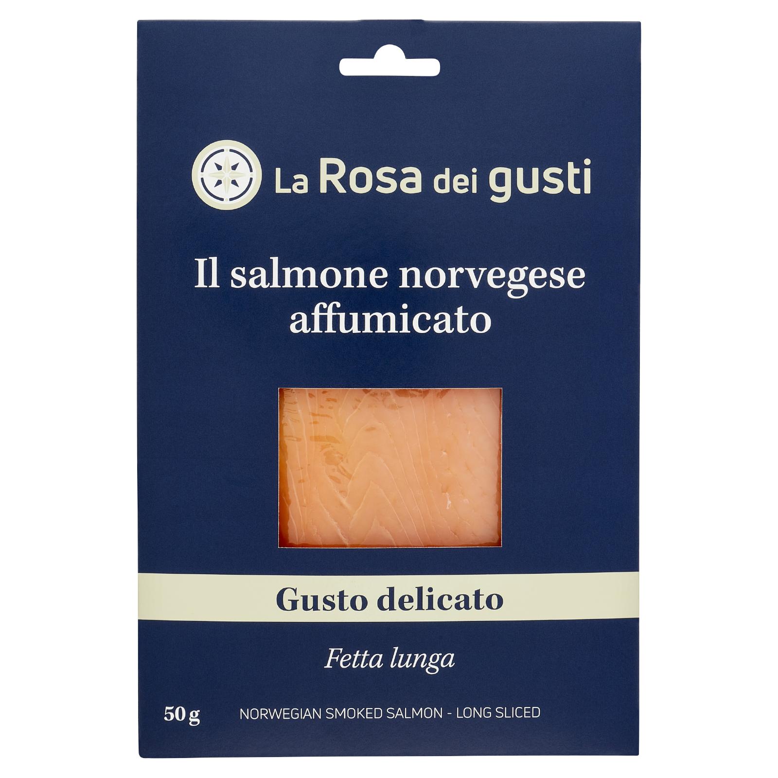 La Rosa dei Gusti Salmone Norvegese Affumicato Fetta Lunga 50g