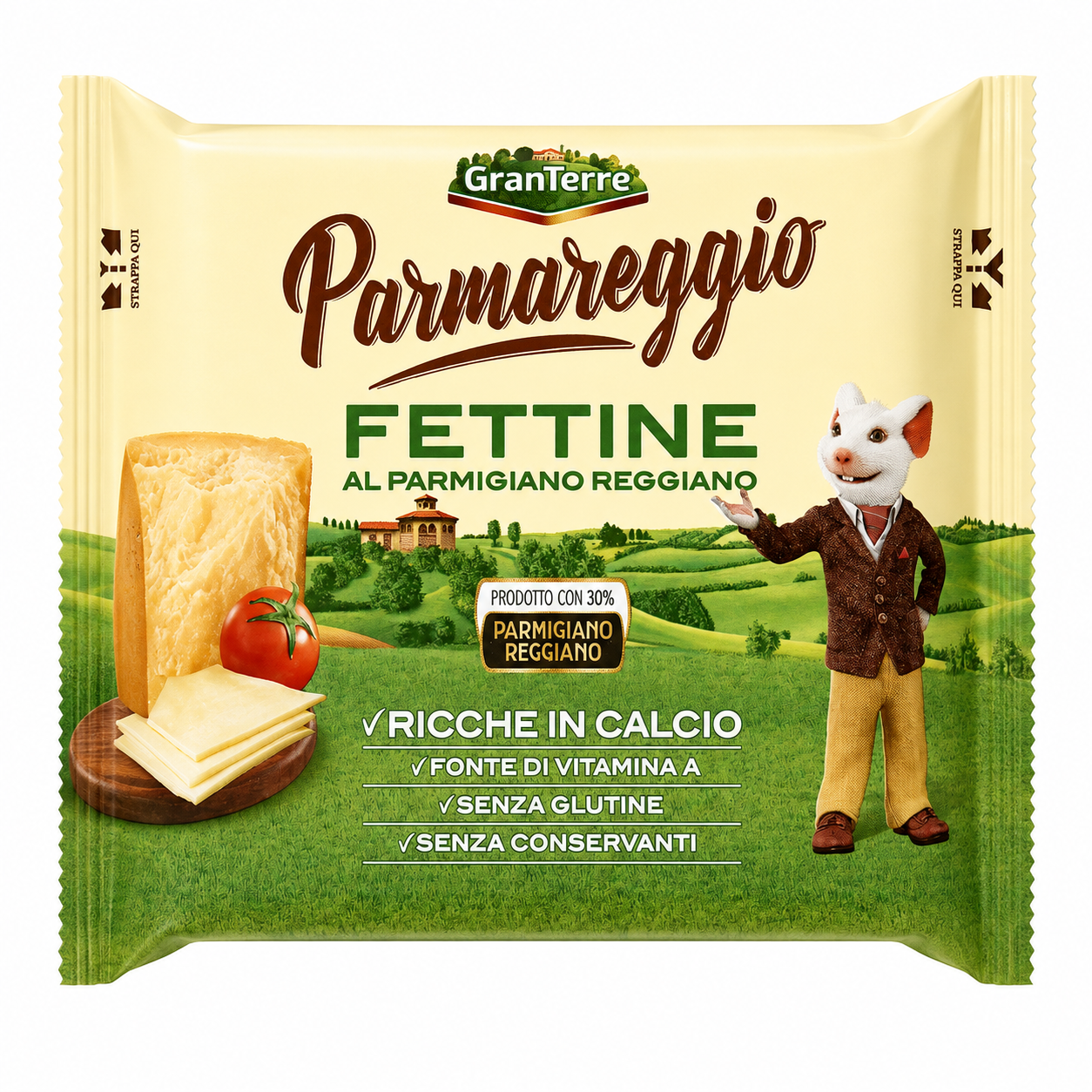 Parmareggio Fettine al Parmigiano Reggiano Formaggio Fuso a Fette 150g