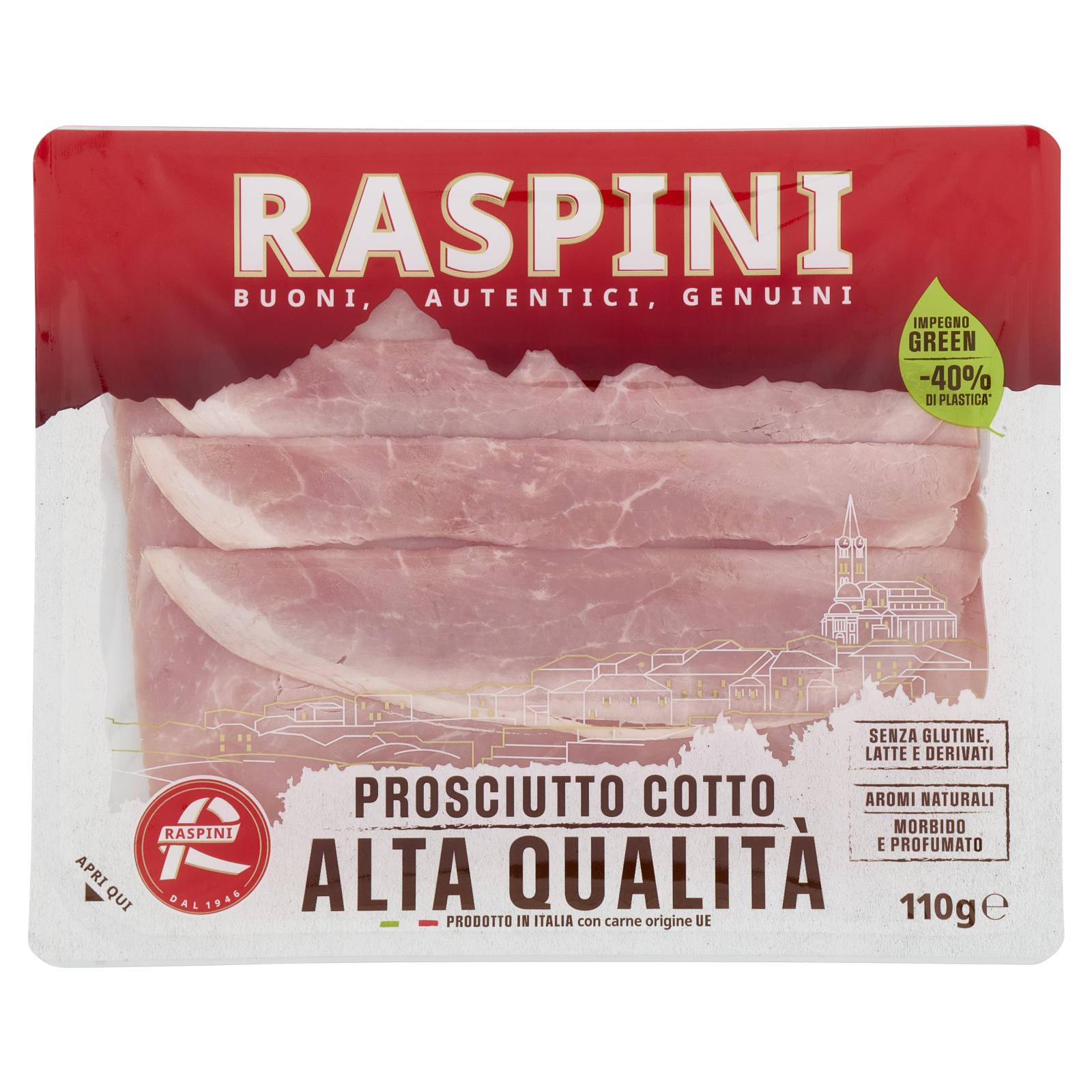Raspini Riccafetta Prosciutto Cotto di Alta Qualità Affettato 110g